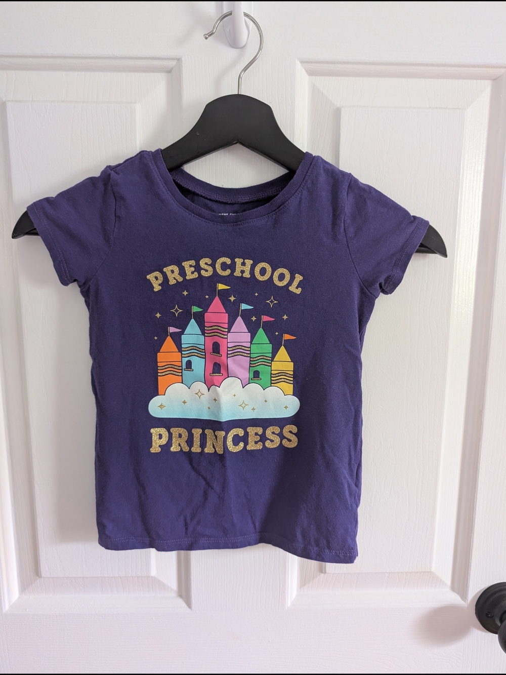 The Children's Place Girls Purple Preschool Princess Graphic Tee 5T